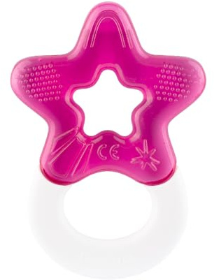 dentistar 1 Confezione di massaggiagengive rinfrescanti per bambini dai 3 mesi in su - Ausilio rinfrescante per la dentizione e giocattolo per la dentizione per neonati - Senza BPA - Rosa