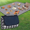 YAOMAISI Große Picknickdecke,300x200cm,große Stranddecke,Campingdecke,mit Griff,wasserdichter Boden, maschinenwaschbar,Faltbare Outdoor-Wanderdecke,Tragbar (Blaues Gitter)