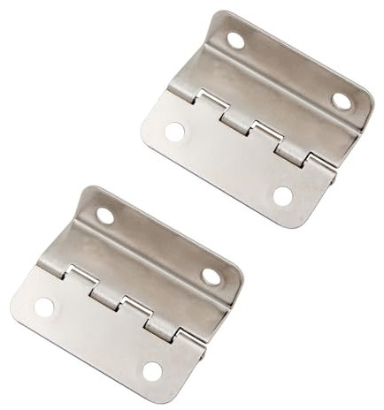 Lot de 2 charnières demi-surface - Charnières de porte décalées à demi-fond - Charnières rétro - Charnières de magasin pour armoire, meuble - Triple pliage - Argenté