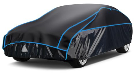 Funda Coche Antigranizo, Holthly Cubre Coches Exterior Impermeable Transpirable Anti-UV Antipolvo, Funda Repelente Cubierta para Coche con Tira Reflectante para Sedán (470 a 490 cm) 3XL
