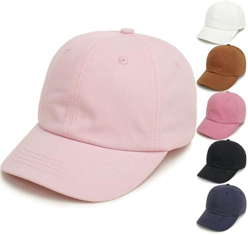 QIYIENDIAN Cappello da Baseball per Bambini in Cotone Cappellini per Bambino Ragazzi Ragazze Berretti da Sole per Neonati(Pale Pink,6-24M)