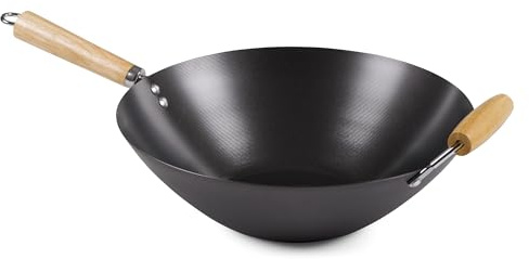 Grillstream Non-Stick Wok for High-Heat Frying & Stir-Fry Cooking | Durable Long Handle, Easy-to-Clean Non-Stick Surface, For Precise Cooking
