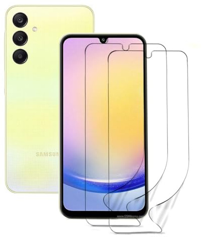 3 Pièces Hydrogel Protection Ecran pour Samsung Galaxy A25 5G 6.5 pouces,HD Clair Film hydrogel,Anti-Rayures screen protector,TPU Film Protection écran