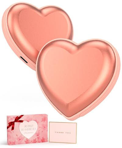 Calentadores de Manos Recargables - Calentador de Manos eléctrico de 5200mAh en Forma de corazón de 2PCS - Stoffers de calcetas para Mujeres, Regalos para Mujeres al Aire Libre, Caza, Camping