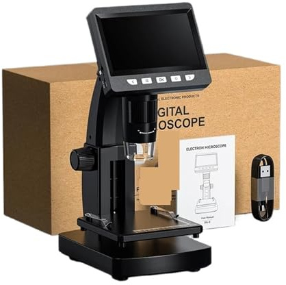 Mikroskop, 4,3'' digitalt mikroskop 50X-1000X förstoring USB-myntmikroskop 2MP 8LED-videoinspelare elektronmikroskop for dator