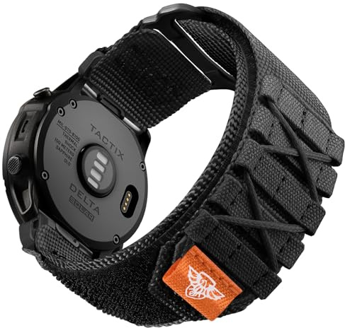 Bandletic Kompatibel med Garmin Fenix 6 Pro/6/Fenix 7/7 Pro/Fenix 8/E/5/5 Pro-armband, 22 mm robust nylon flätad QuickFit sportklockarmband för Instinct 3 2/Epix 2 Pro/Forerunner 965/955/945