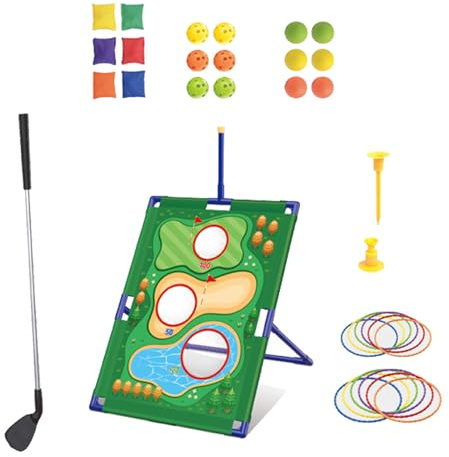 REITINGE Gioco di biliardo da golf staccabile a tema cartone animato per uso familiare e prescolare Set di croquet da golf