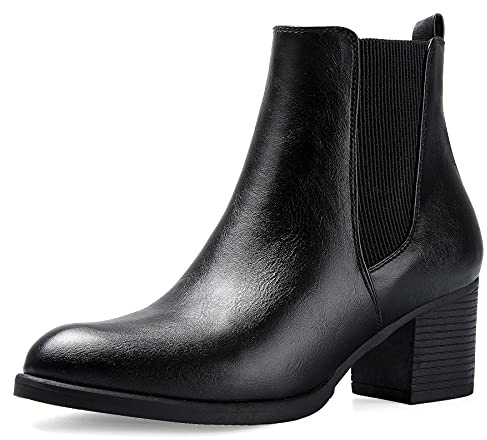 COASIS Women's Chelsea Boots Chunky Block Heel Slip On Ankle Boots with Elastic Sided Fall Booties