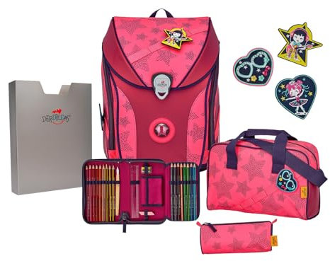 DerDieDas ErgoFlex MAX Superflash Schulranzenset 5-teilig Neon Star