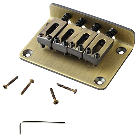 Puente de metal para ukelele, puente de 4 cuerdas, piezas de repuesto de instrumento de cuerda de alta dureza (bronce)