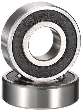 HiPicco 6003-2RS Deep Groove Ball Bearings, ID 17mm x OD 35mm x Width 10mm Double Rubber Sealed Ball Bearing Pre-Lubricated Chrome Steel Z2 Lever 2pcs