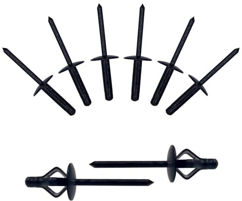 BESTYCHAO 60pcs Tri-Fold Exploding Large Head Aluminum Blind Rivet Pop Rivet Rivets - Black(4.8x21mm)