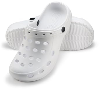 ESTRO Ciabatte da Giardino Uomo - Sabot Uomo Unisex Ciabatte Gomma Sabot Donna Pantofole Donna Estive A02 (43, Bianco)