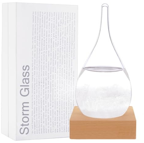 F FOXKEY Storm Glass Verre tempête Stations météorologiques Goutte d'eau Prédicteur météo Prévisions créatives Style Nordique Verre décoratif station meteo