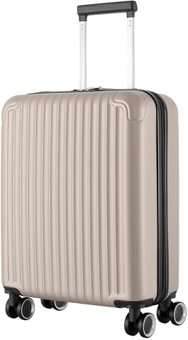 R.Leone Ryanair 55x40x20 cm Valigia Trolley Bagaglio a mano 4 Ruote in ABS Autonomo 999 (Oro, Valigia 55x40x20 cm)