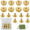 Lot de 8 rivets ronds, 10 mm x 6 mm, pieds de poche, rivets creux, rivets en cuir, rivets en métal, rivets champignons, pieds de support, rivets pour portefeuille, sac à main, clous de sol, en laiton