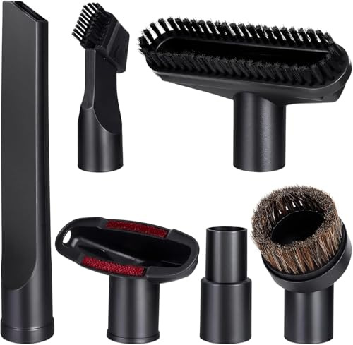 6 PCS Brushes for Henry Hoover Attachments, 32mm Caliber Accessories Include PP Hair Combination Brush, Long Flat Suction, Horse Hair Round Brush, 2 in 1, Sofa Suction, Adapter