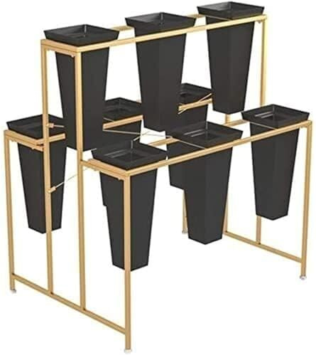 ASerZenith Présentoir À Fleurs, Étagère À Fleurs, Support À Fleurs Multicouche avec Repose-Pieds en Fer pour Fleuriste
