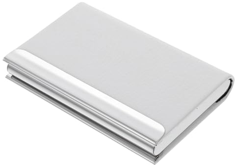 ROMISBABA Porta Biglietti da Visita in PU Pelle Bianco con Grande Capacità Portacarte di Credito Uomo e Donna Custodia Business Card Holder Elegante e Protettiva Regalo per Ufficio e Uso