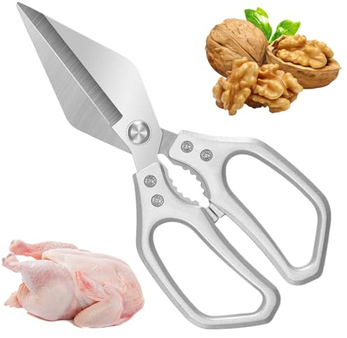 Tijeras de cocina para alimentos,Tijeras de aves de corral de acero inoxidable | Tijeras multifuncionales para ensalada de carne, hogar