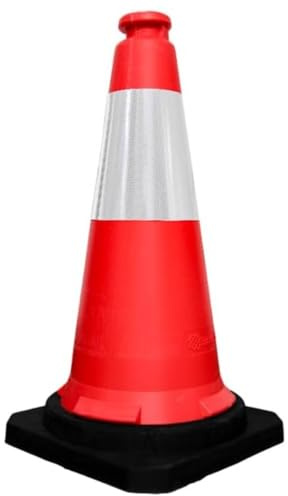 Berry 75CM Traffic Cones - Red High Visibility Traffic Safety Cone with Reflective and PVC Black Base, 30 Inch PE Portable Road Cones for Street (Set of 1)
