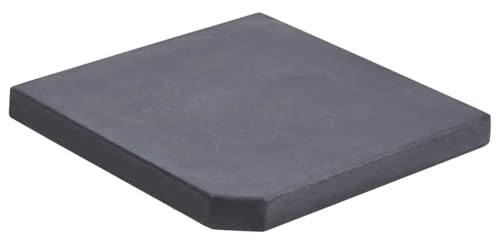 Mokuyary Plaque de Poids de Parasol Noir Granite Carré 25 kg, Pieds Base pour Parasol pour Terrasse, Piscine, Patio, Jardin, Restaurant