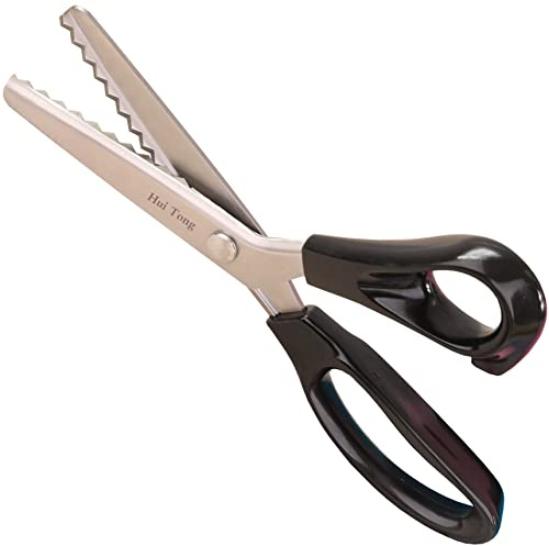 Hui Tong Forte e affilato Forbici zig zag per stoffa, Seghettate e ondulati Forbici Dentellate, 3/5/7mm per un totale di 6 specifiche (Seghettato 7mm)