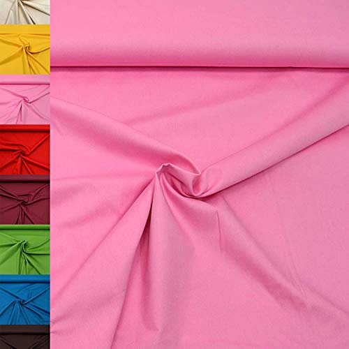 MAGAM-Stoffe Sophie Baumwollstoff Uni 100% Baumwolle Oeko-Tex Meterware 50cm (09. Rosa)