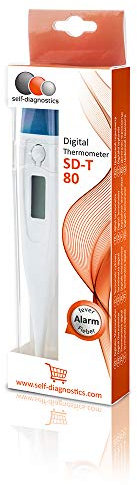 self-diagnostics Digitales Fieberthermometer mit Fieberalarm - Wasserdicht – schnelle und präzise Messung – Fiebermesser für Baby, Kind & Erwachsene - Rektal- Oral- Achselthermometer