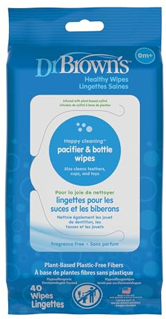 Pacifier & Bottle Wipes, Fragrance Free, 40 Wipes, Dr. Brown's