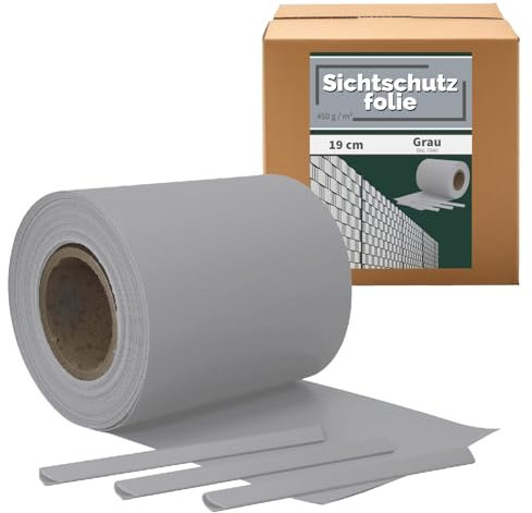Kingpower Sichtschutz PVC Sichtschutzstreifen für Doppelstabmatten Zaun Doppelstabmattenzaun Stabmattenzaun Gartenzaun Auswahl 5 Farben, Farbe:Grau, Rollenlänge:65 m