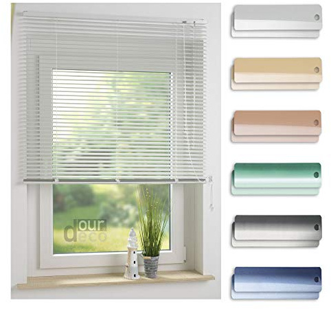 ourdeco® Aluminium-Jalousie / 190 x 160 Weiß (Breite x Höhe) / Montage an Wand oder Decke, Premium Alu-Jalousie