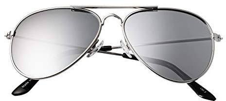 Ultra Kids Sunglasses - Classic Pilot Style UV400 Protection - Durable Metal Frames & Polycarbonate Lenses - Retro Look for Boys Girls - Stylish Sunglasses for Children - Silver Mirrored 3-9yrs