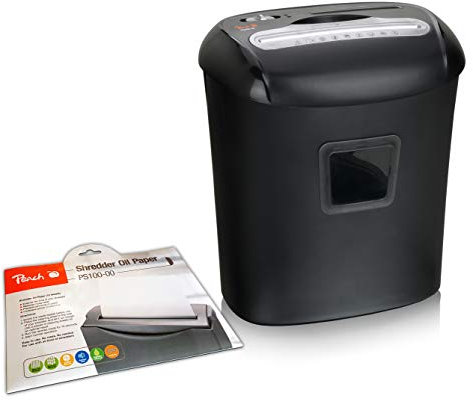 Peach Partikelschnitt Aktenvernichter - 10 Blatt - 21 Liter - 5 X 16 mm Partikel (P-4) - DSGVO Konform - PS500-40A