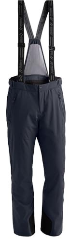 Maier Sports Anton 2, Herren Skihose, Wasserdichte Schneehose mit Hosenträgern, Stretchmaterial und verstellbarer Bund, PFC-frei, mTHERM Wattierung & mTEX Wetterschutz, Blau, Gr. 54 (W36/L32)