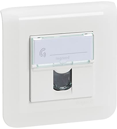 Legrand - Prise RJ45 multimédia Mosaic catégorie 6 FTP avec plaque et fixation à vis