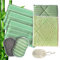 Chiffon Microfibre Bambou 8 pièces, 3 Eponges OFFERTES ! Pour Nettoyer Lustrer Vitres, Plan de Travail, Plaque Induction, Vaisselle, Voiture, Lunettes Lot de Torchons Lavettes Eponge Lavable + Loofah