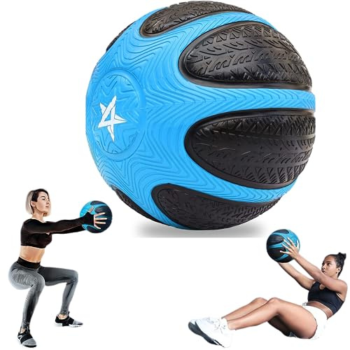 Yes4All Medicine Ball, Dual Texture Grip, Weighted Ball for Strength, Core & Balance Training, Non-Slip Rubber Shell, Multiple Sizes, 12 LB