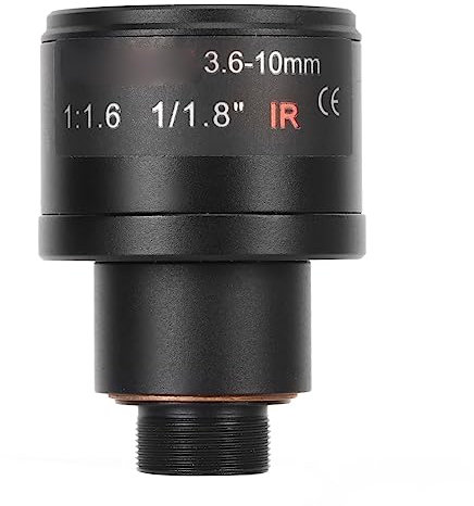 Objectif Zoom, Objectif Varifocal Manuel 6MP 3.6‑10mm pour Caméra Vidéo de sécurité, F1.6 1/1.8inch M12 Mount CCTV Zoom Camera Lens Remplacement