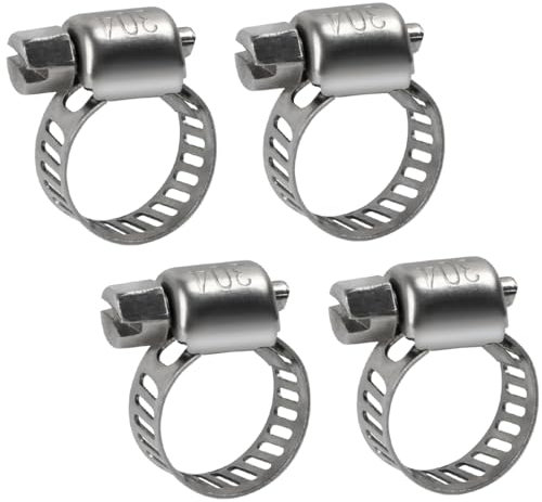 BOUMVID 4 Pezzi Fascette Metalliche, 6-12 mm Fascette Stringitubo Inox 304, Regolabili Fascettes Morsetti Fascetta, per Tubi, Tubos Gas, Tubo Piscina, Lavatrice Tubo