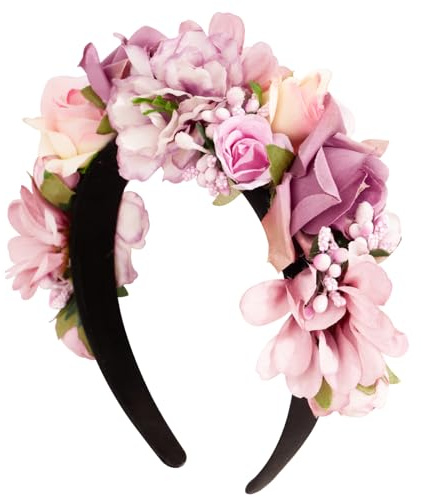 BOOMTOP Diadema Flores Mujer, Corona Floral Colores para Oktoberfest, Fiesta, Carnaval, Boda, Halloween, Navidad - Accesorios de Disfraz