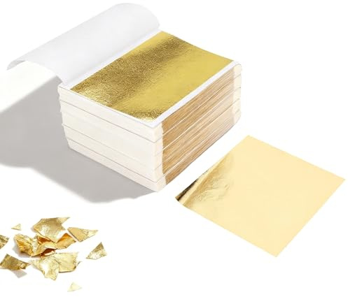 500 Bladguld, Imitation Guldblad för Konstförgyllning, Hantverk, Målning med Guldfolieark, Tillverkning Av Hartssmycken, Heminredning