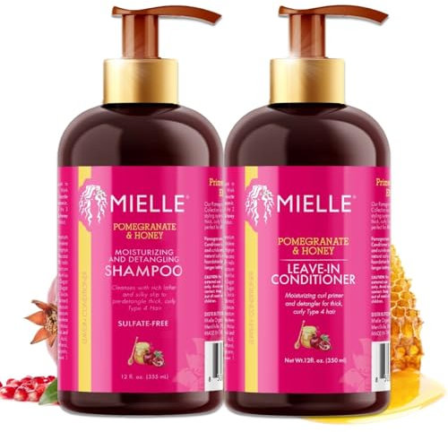 P-Beauty - Locken Shampoo & Conditioner Set mit Pomegranate & Honey, sulfatfrei - Feuchtigkeit, Anti-Frizz, Haarwachstum - Lockenpflege für gesundes, glänzendes Haar, Haarpflege Curl Pflege 355ml