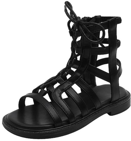 BININBOX Sandalias niña de Vestir Sandalias romanas Verano con cremallera Zapatos gladiador para chicia