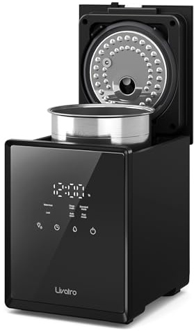 Livatro Umidificatore Ambiente Top Fill,3L Umidificatore a Vapore Caldo in Acciaio Inox, Riduce del 99,97% dei Batteri, Timer e Modalità Sonno, per Bambini, Ufficio,Camera da Letto,Salotto