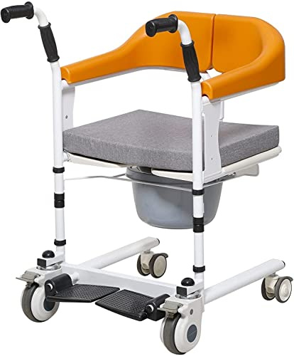 Home wheelchair Patient Transfer Lift, portable wheelchair transfer lift for bathroom with 180° split seat, bedside toilet with urinal, seat transfer aid for seniors