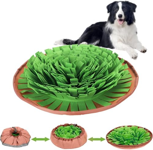Cycayit Alfombra Olfativa Perro, Tapete Lavable para Forrajeo y Alimentación Lenta, Estimulación Mental y Juego de Olfato, Modelos Variados para Perros Pequeños Medianos (En Forma de Disco)