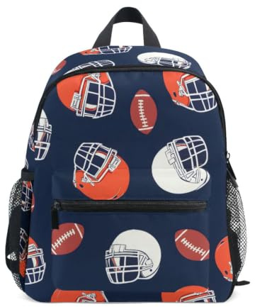 Mnsruu American Football Helmets Toddler Backpack Preschool Rucksack Kids Boys Girls Kindergarten School Bag