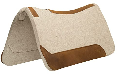 Weaver Equine 30 x 30 Contoured Wool Blend Felt Horse Saddle Pad, Shock Absorbing Western Saddle Pad for Protection, Durable Equine Supplies, Tan