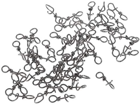 CUTICATE Agrafe De Clip De Fastach De Pêche De Serrure Rapide De L'acier Inoxydable 50pcs - Noir, 10mm